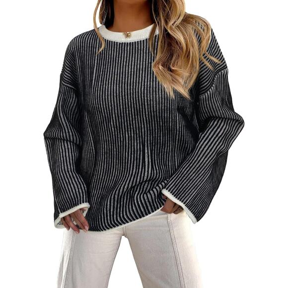 NWT Medium Crewneck, Ribbed, Bell Sleeve, Loose Fit, Knit Pullover - Picture 1 of 1